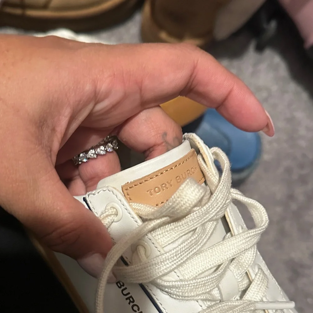 Tory Burch White & Gum Platform Sneakers - Picture 4 of 6
